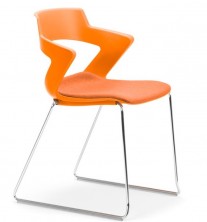 Zen Sled Chair. Chrome Frame. Fabric Seat Pad. Any Fabric Colour